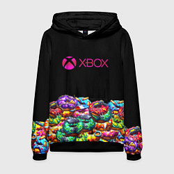 Толстовка-худи мужская Xbox пончики, цвет: 3D-черный