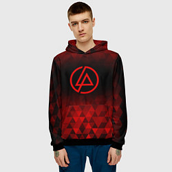 Толстовка-худи мужская Linkin Park red poly, цвет: 3D-черный — фото 2