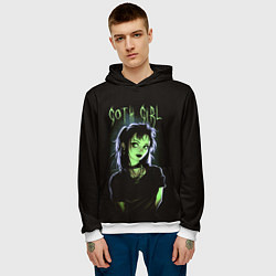 Толстовка-худи мужская Goth girl - Beetlejuice, цвет: 3D-белый — фото 2