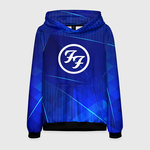 Мужская толстовка Foo Fighters blue poly / 3D-Черный – фото 1