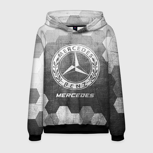 Мужская толстовка Mercedes - grey gradient / 3D-Черный – фото 1