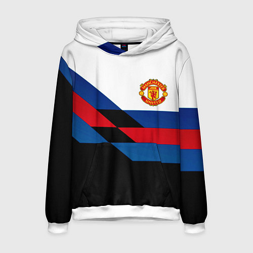 Мужская толстовка Манчестер Юнайтед спорт текстура / 3D-Белый – фото 1
