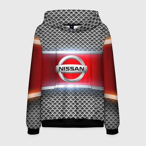Мужская толстовка Nissan авто текстура / 3D-Черный – фото 1
