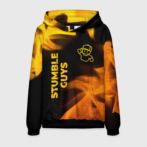 Мужская толстовка Stumble Guys - gold gradient вертикально / 3D-Черный – фото 1