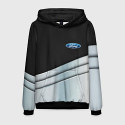 Толстовка-худи мужская FORD metal texture, цвет: 3D-черный