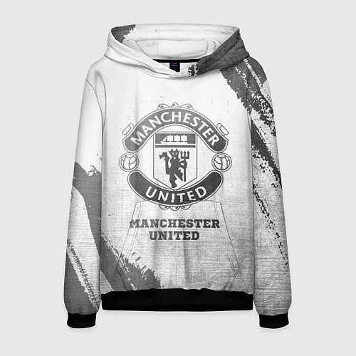 Мужская толстовка Manchester United - white gradient / 3D-Черный – фото 1