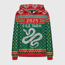 Толстовка-худи мужская 2025 новый год змеи, цвет: 3D-красный