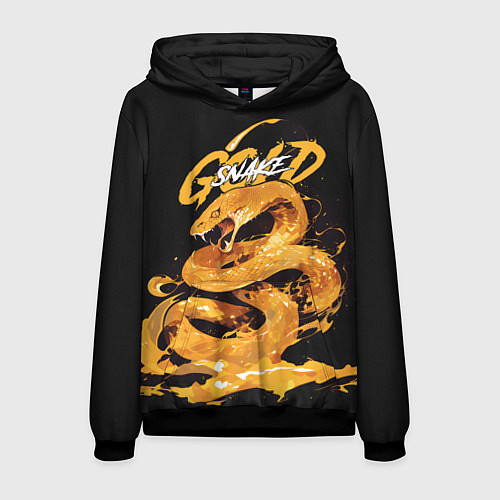 Мужская толстовка Gold snake / 3D-Черный – фото 1