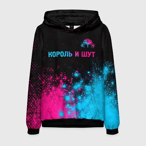 Мужская толстовка Король и Шут - neon gradient посередине / 3D-Черный – фото 1