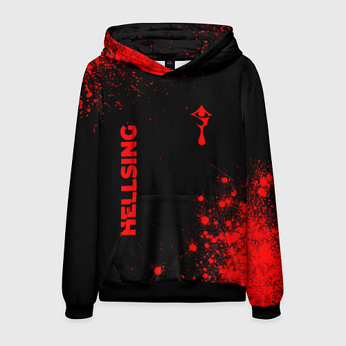Мужская толстовка Hellsing - red gradient вертикально / 3D-Черный – фото 1