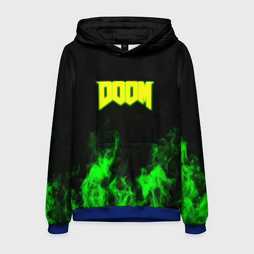 Мужская толстовка Doom кислотное лого огонь / 3D-Синий – фото 1