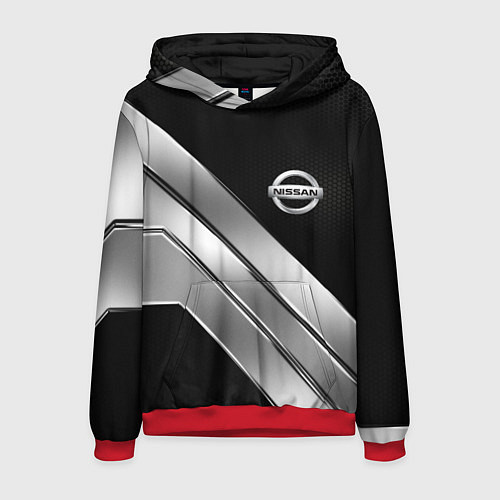 Мужская толстовка Nissan metal steel auto / 3D-Красный – фото 1