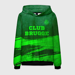 Толстовка-худи мужская Club Brugge - green gradient посередине, цвет: 3D-черный