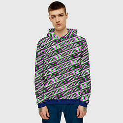 Толстовка-худи мужская Juventus glitch pattern, цвет: 3D-синий — фото 2