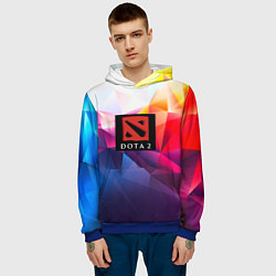 Толстовка-худи мужская DOTA geometry neon, цвет: 3D-синий — фото 2