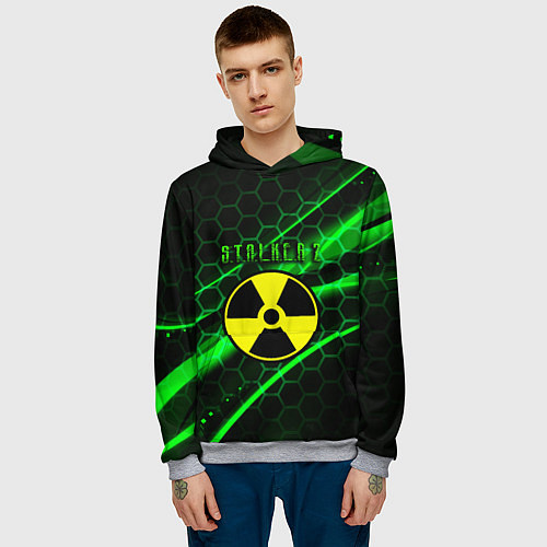 Мужская толстовка S T A L K E R 2 кислотный стиль / 3D-Меланж – фото 3