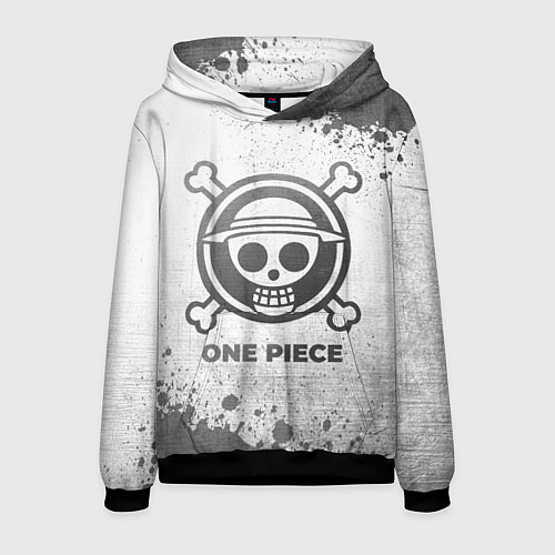 Мужская толстовка One Piece - white gradient / 3D-Черный – фото 1