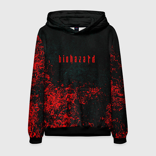 Мужская толстовка Biohazard брызги красок / 3D-Черный – фото 1