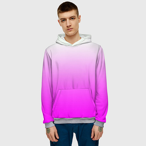 Мужская толстовка Gradient color pink / 3D-Меланж – фото 3