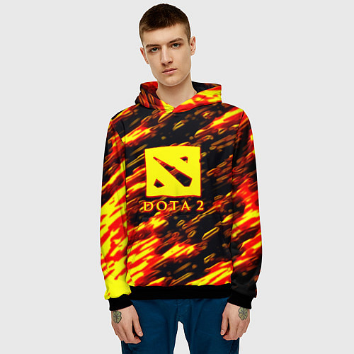 Мужская толстовка DOTA2 огенный стиль текстура / 3D-Черный – фото 3
