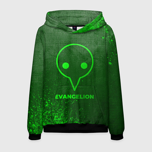 Мужская толстовка Evangelion - green gradient / 3D-Черный – фото 1