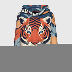 Толстовка-худи мужская Тигр яркие контрасты, цвет: 3D-синий