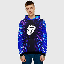 Толстовка-худи мужская Rolling Stones neon energy, цвет: 3D-черный — фото 2