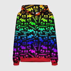 Толстовка-худи мужская Marshmello neon steel pattern, цвет: 3D-красный