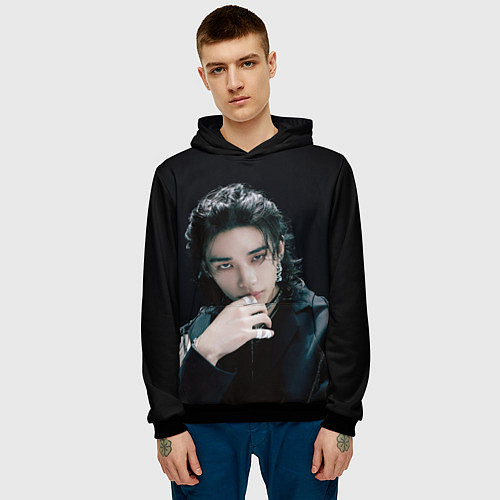 Мужская толстовка Stray Kids Hyunjin Giant concept / 3D-Черный – фото 3