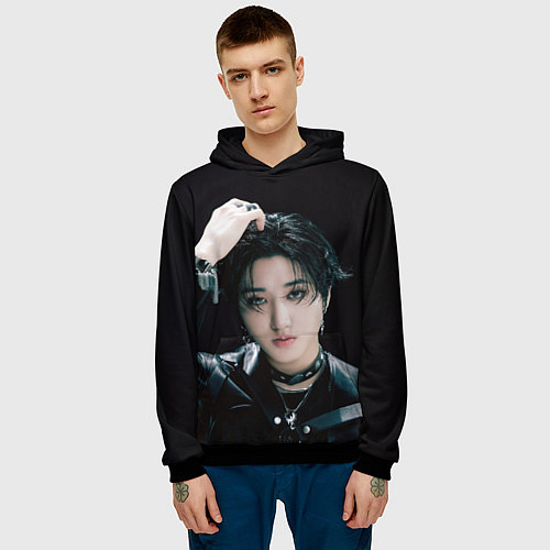 Мужская толстовка Stray Kids Han Giant concept / 3D-Черный – фото 3