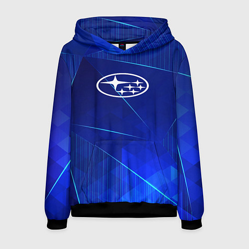 Мужская толстовка Subaru blue poly / 3D-Черный – фото 1