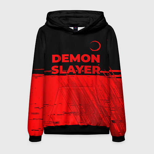 Мужская толстовка Demon Slayer - red gradient посередине / 3D-Черный – фото 1