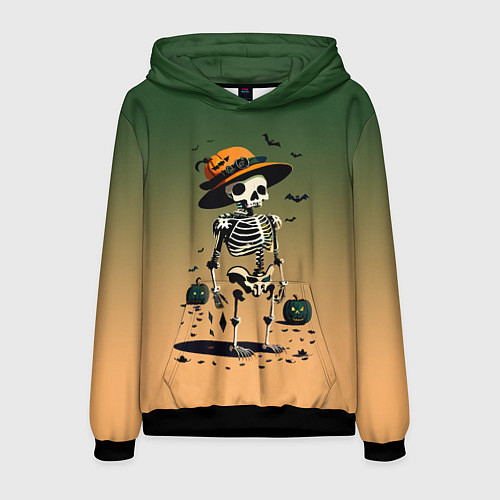 Мужская толстовка Funny skeleton - ai art fantasy / 3D-Черный – фото 1