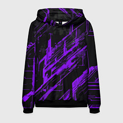 Мужская толстовка Purple stripes on a black background