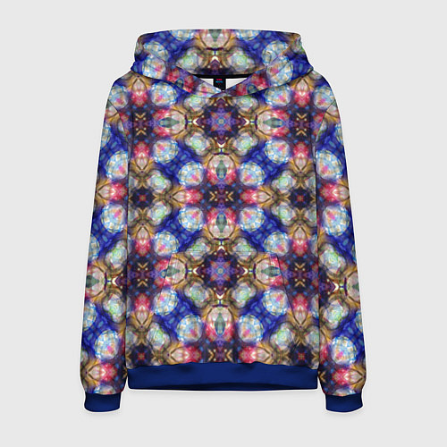 Мужская толстовка Пестрый калейдоскопический узор / 3D-Синий – фото 1