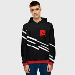Толстовка-худи мужская DOTA2 lines, цвет: 3D-красный — фото 2