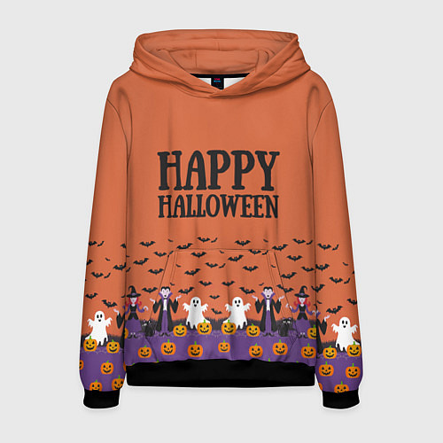 Мужская толстовка Happy Halloween pattern / 3D-Черный – фото 1