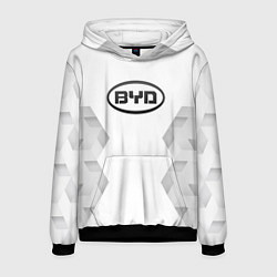 Толстовка-худи мужская BYD white poly, цвет: 3D-черный