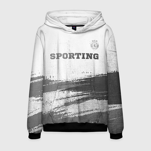 Мужская толстовка Sporting - white gradient посередине / 3D-Черный – фото 1