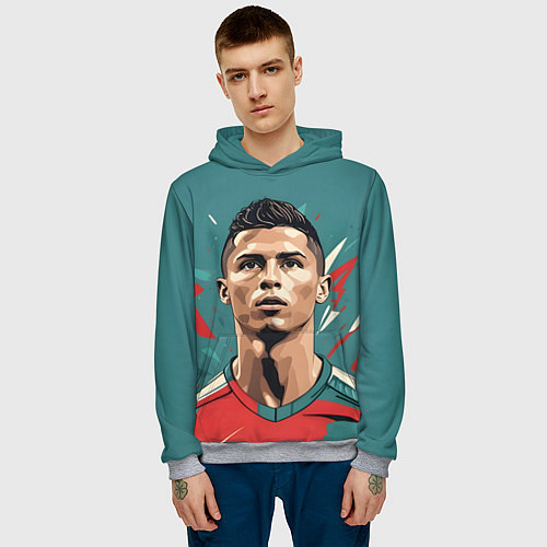 Мужская толстовка Футболист Рональдо / 3D-Меланж – фото 3