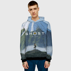 Толстовка-худи мужская Ацу на коне Ghost of Yotei, цвет: 3D-черный — фото 2