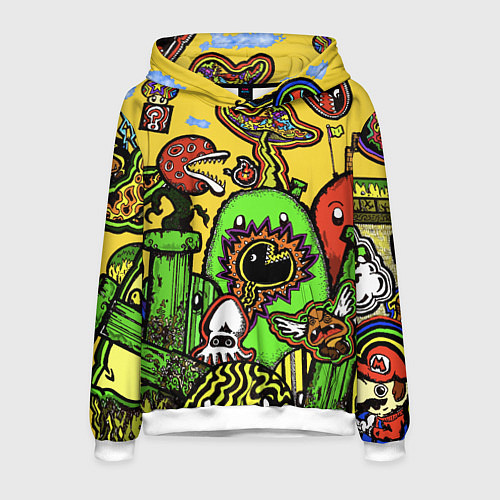 Мужская толстовка Mario краски текстура / 3D-Белый – фото 1