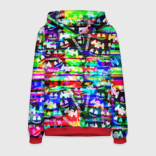 Мужская толстовка Marshmello music краски / 3D-Красный – фото 1