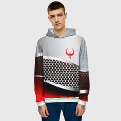 Толстовка-худи мужская Quake metal steel, цвет: 3D-белый — фото 2