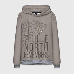 Толстовка-худи мужская The North Remembers game of thrones, цвет: 3D-меланж