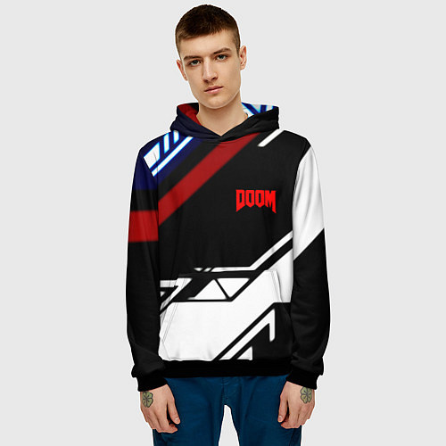 Мужская толстовка Doom steel geometry / 3D-Черный – фото 3