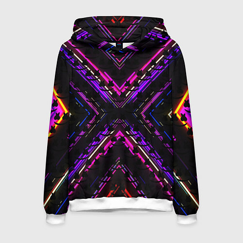Мужская толстовка Marshmello geometry neon / 3D-Белый – фото 1