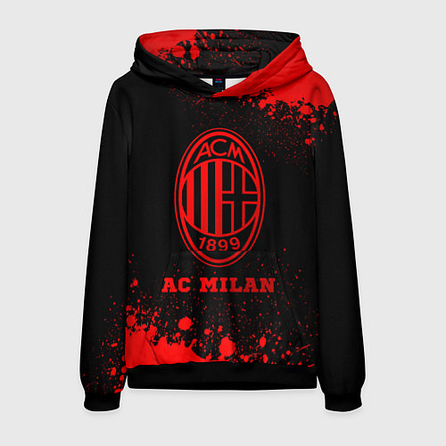 Мужская толстовка AC Milan - red gradient / 3D-Черный – фото 1