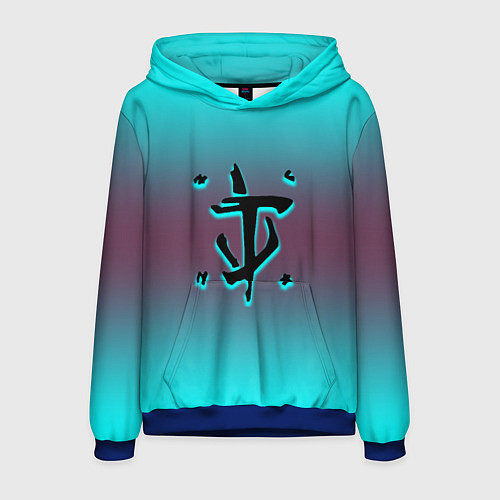 Мужская толстовка Doom gradient logo / 3D-Синий – фото 1