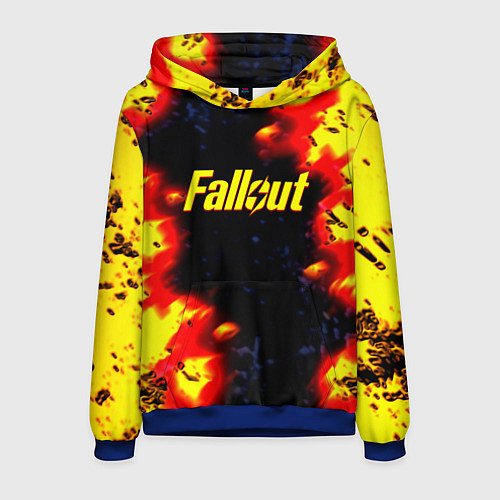 Мужская толстовка Fallout огненные краски стиль / 3D-Синий – фото 1